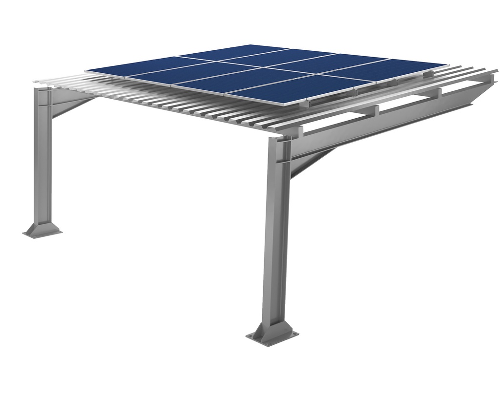 Pergola solaire 2 places exposée NORD