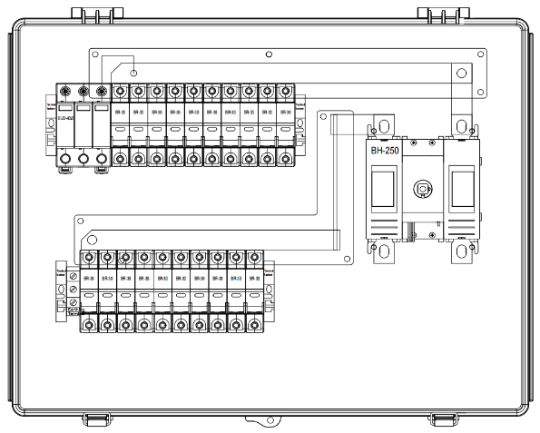 BHS-6/1 Boîtier combinateur et anti-combineur 10 entrées 1 sortie