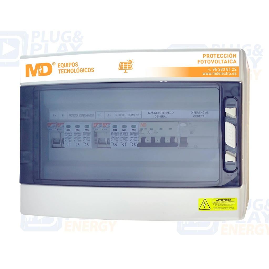 SPF 2/1-40/1000/15 (122) - Cuadro de protección fotovoltaico para 2 entradas + 1 salidas.