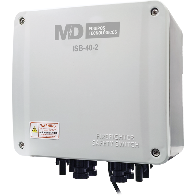 ISB-40-2 - Sistema de Desconexión Bomberos IP65 de 2 strings 1000/1500vdc 40A . Conectores tipo MC4.