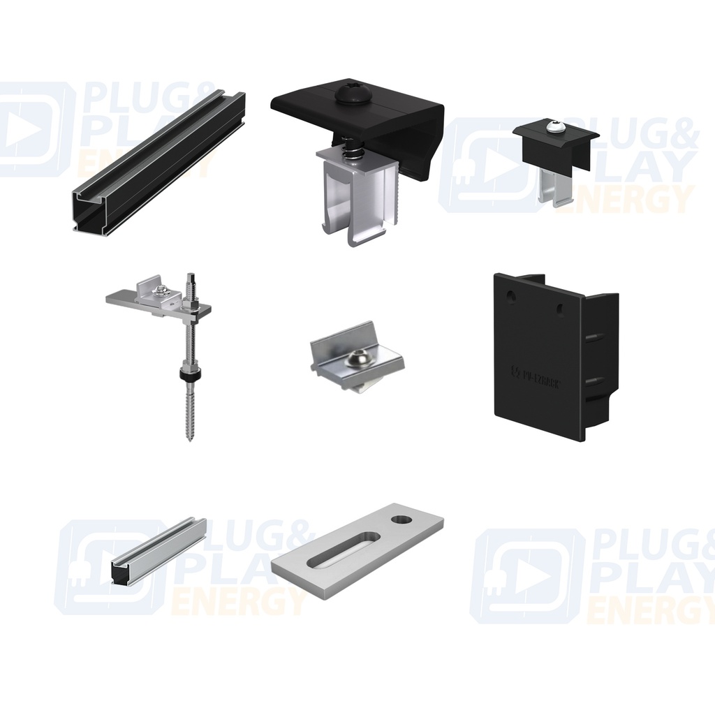 Kit FR 01V3 (3 módulos) preto - guias prateadas