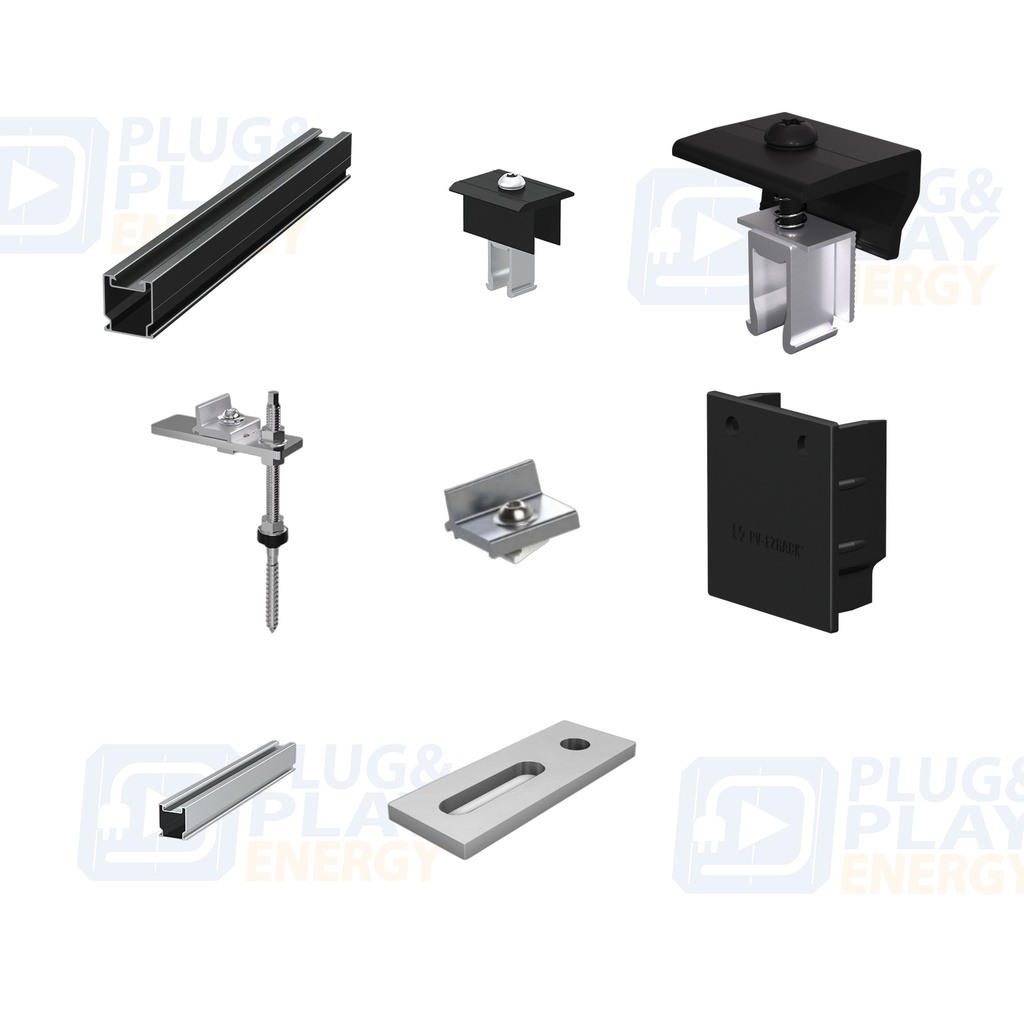 Kit FR 01V9 (9 módulos) negro - guías plata