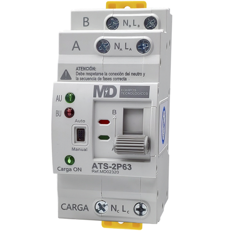 ATS-2P63 - CONMUTADOR DE TRANSFERENCIA AUTOMÁTICA (ATS), 2P, 63A