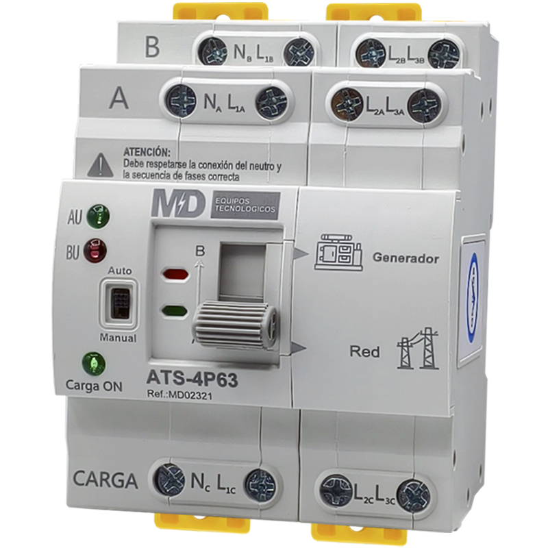 ATS1-4P125 - CONMUTADOR DE TRANSFERENCIA AUTOMÁTICA (ATS), 4P, 125A