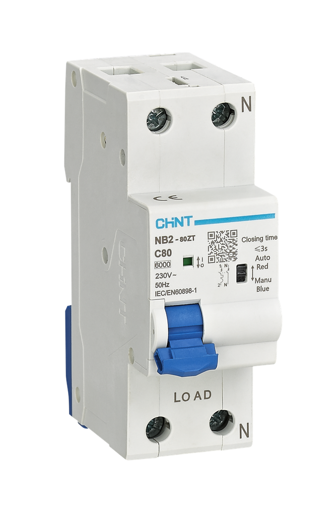 CHINT NB2-80ZT-1N-25C 448254 Int. magnetotérmico smart NB2 2UM 1N 25A curva C 6kA