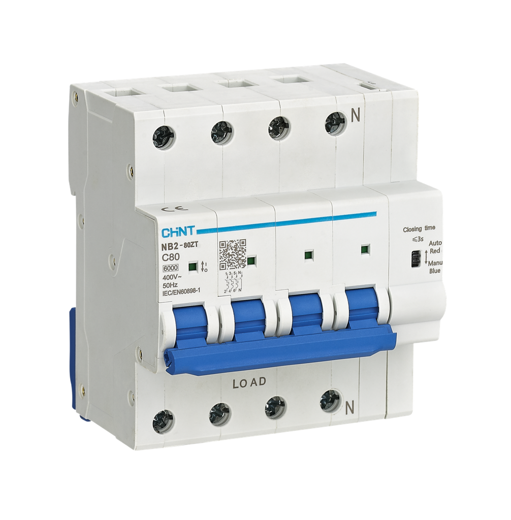 CHINT NB2-80ZT-3N-80C 448270 Int. magnetotérmico smart NB2 5UM 3N 80A curva C 6kA