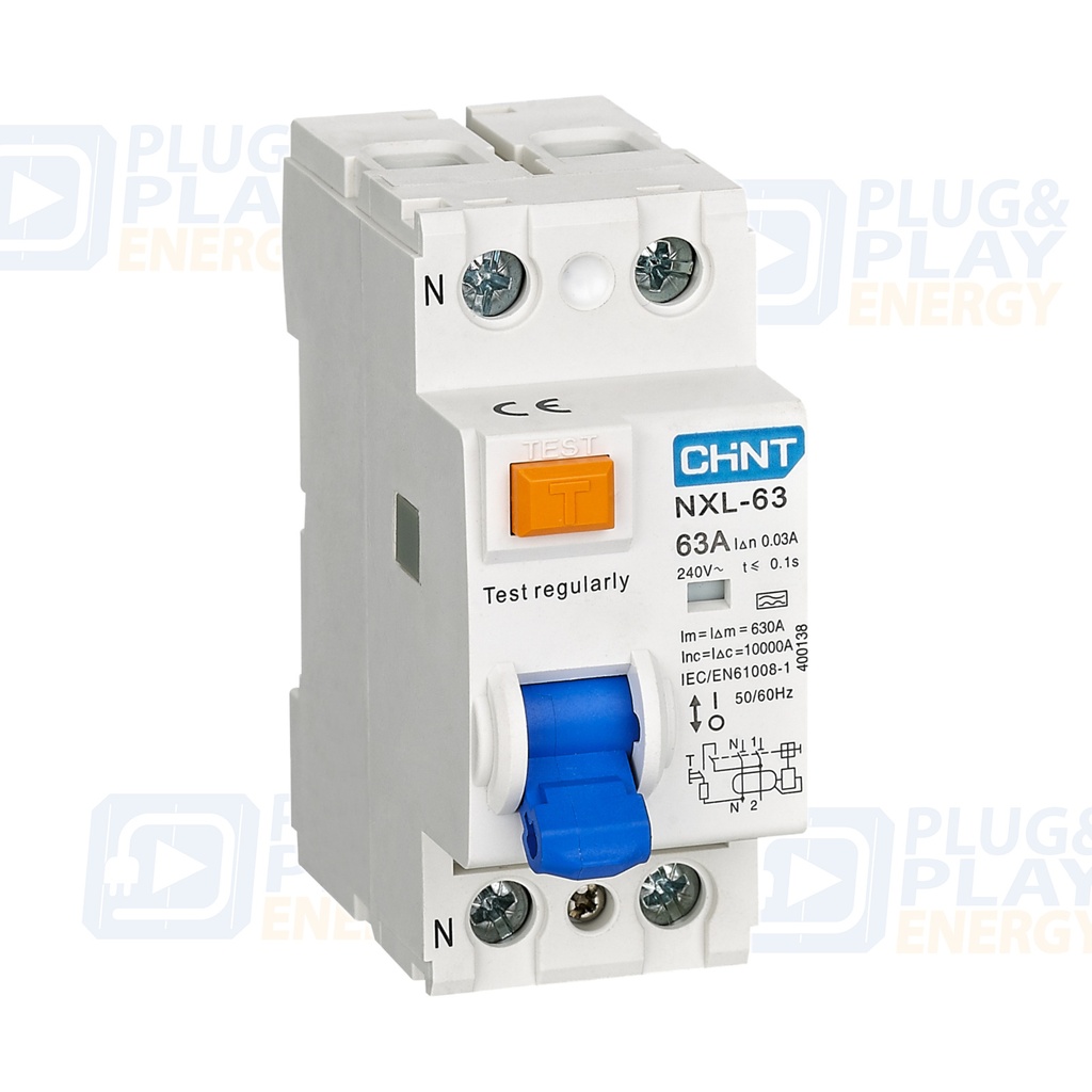 CHINT NXL-63-2-25-30A 399943 Interruptor diferencial serie NXL, 2P 25A 30mA clase A