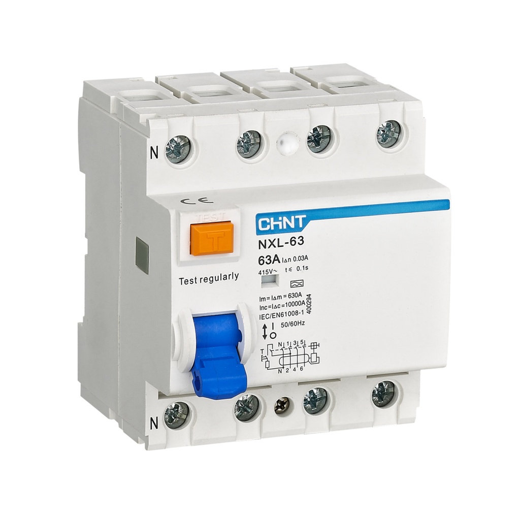 CHINT NXL-63-4-25-300A 400271 Interruptor diferencial serie NXL, 4P 25A 300mA clase A