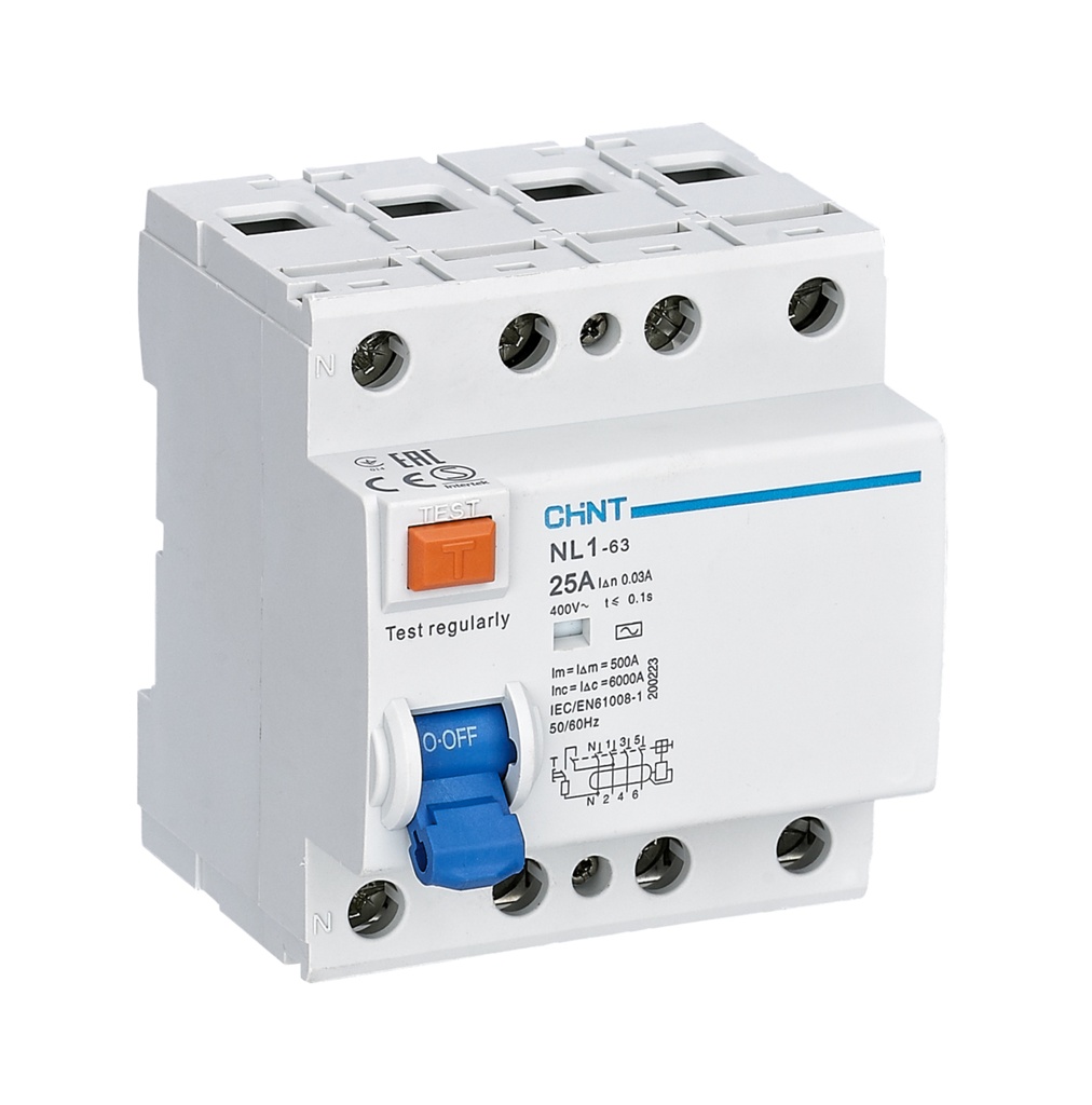 CHINT NL1-4-25-30A 200221 Interruptor  diferencial 4P 25A 30mA clase A 6kA