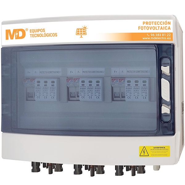 [P&P1723] SPF 3/3-40/1000/15 (221) - Painel de proteção fotovoltaica para 3 entradas + 3 saídas