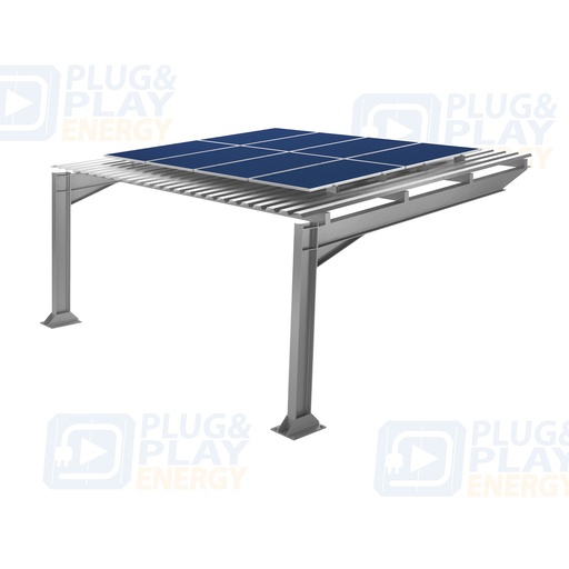 [P&P12712] Pérgola solar 2 plazas orientación NORTE