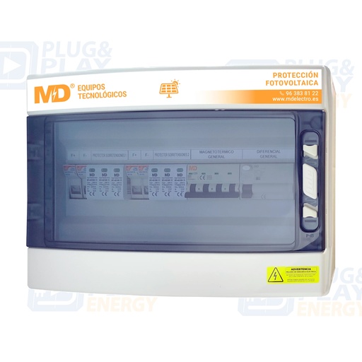 [P&P4083] SPF 2/1-40/1000/15 (122) - Cuadro de protección fotovoltaico para 2 entradas + 1 salidas.