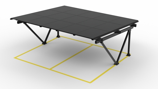 [P&P4619] Kit de cobertura fotovoltaica FR para 2 carros (aço galvanizado)