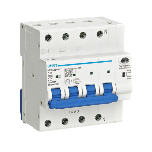 [P&P5129] CHINT Diferencial rearmable trifásico 3P+N 16 A · WiFi mediante módulo de control aparte · NB2LE-80ZT-3N-16C30A · 448207