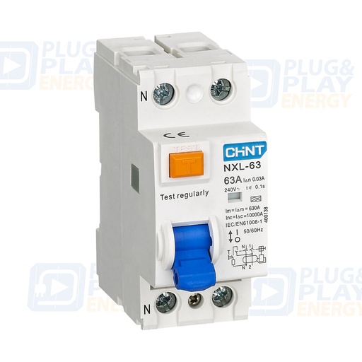 [P&P5647] CHINT NXL-63-2-25-300A 399973 Interruptor diferencial serie NXL, 2P 25A 300mA clase A