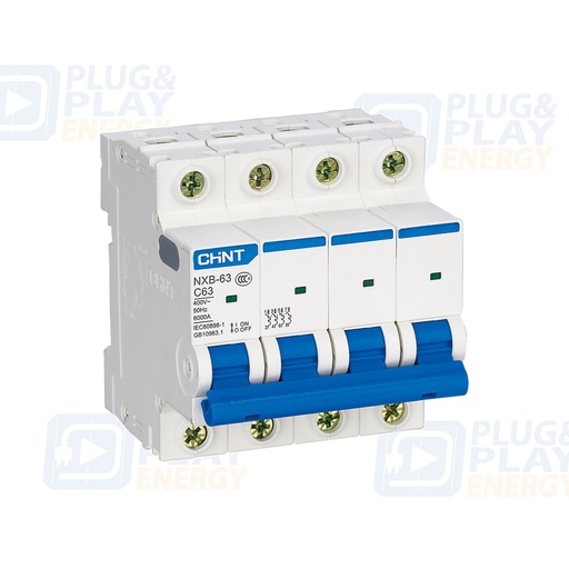 [P&P5653] CHINT NXB-63-4-32C 814251 Interruptor automático 4P 32A C 6kA