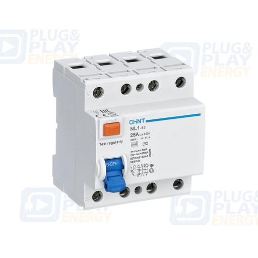 [P&P5676] CHINT NL1-4-40-30A 200222 Interruptor  diferencial 4P 40A 30mA clase A 6kA