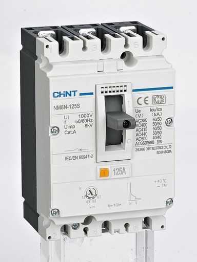 [P&P5706] CHINT NM8N-TM-125S-4P-100 271609 Interruptor caja moldeada relé termomagnético 4P 125A/100A S 50kA
