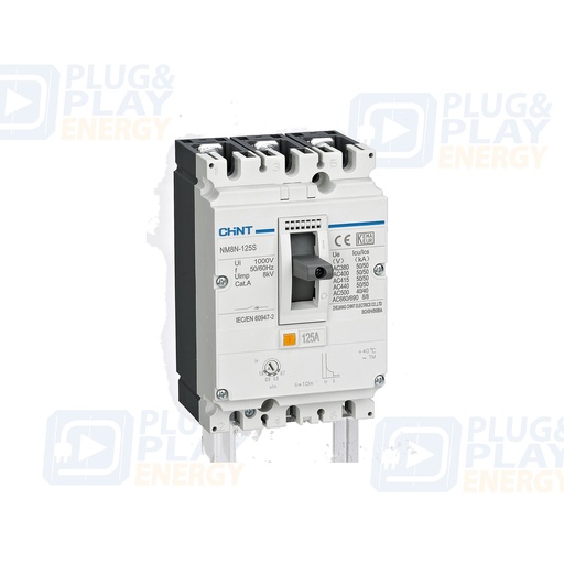 [P&P5706] CHINT NM8N-TM-125S-4P-100 271609 Interruptor caja moldeada relé termomagnético 4P 125A/100A S 50kA